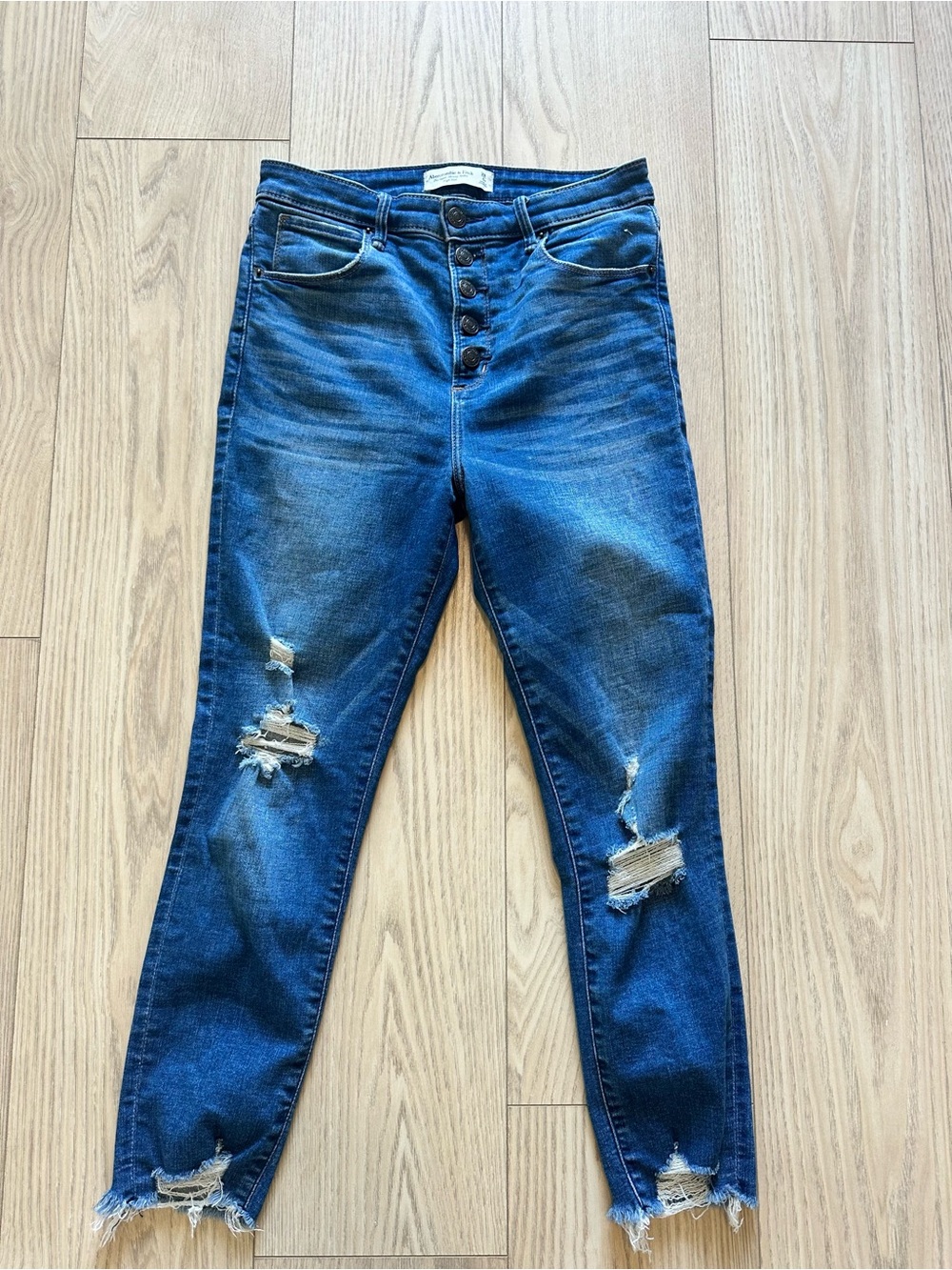 Abercrombie & Fitch High-Rise Distressed Women's skinny Jeans in Blue 28/6S